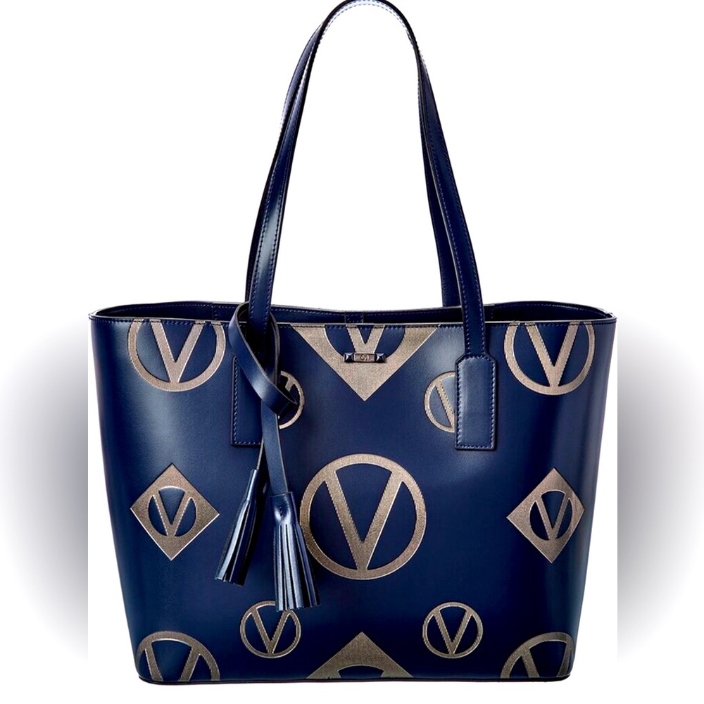 Valentino Blue Leather Soho Magnus Tote